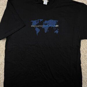 ERIC CLAPTON CREW STAFF World Tour 2001 Concert Thank You XL Black T-Shirt